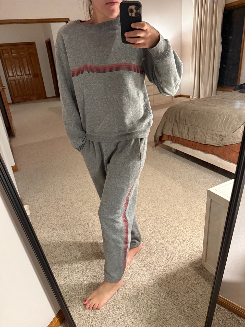 Patagonia sweatshirt and sweatpants gray